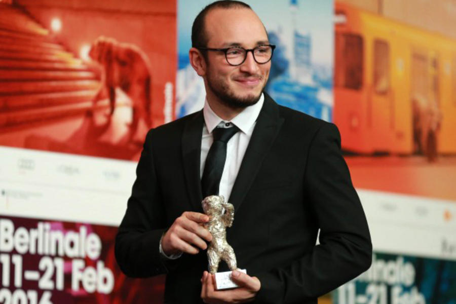 Majd Mastoura en la conferencia tras la ceremonia del 66º Festival de Cine Internacional de Berlín. Feb. 20, 2016 (Foto Xinhua - Luo Huanhuan)